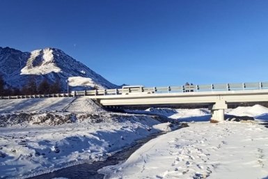 строительство моста через реку Аган в Магаданской области Стройтрансгаз