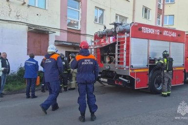 С места происшествия ГУ МЧС России по Магаданской области