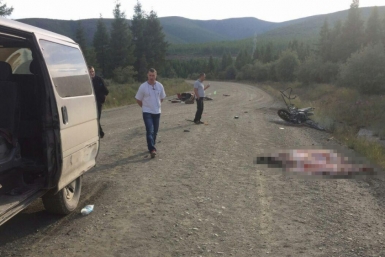 Мотоциклист погиб на федеральной автодороге &quotКолыма&quot Фото из соцсетей