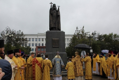 Церемонию приурочили к принесению в областной центр мощей святого Пресс-служба Правительства региона