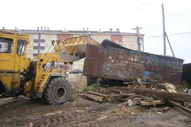 Снос гаража на Якутской Пресс-служба мэрии Магадана